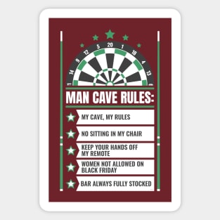 Man Cave Rules Funny Man space Design Sticker